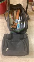 Black storage bag, and a craftsman tool bag with