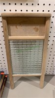 Vintage washboard, Glass and wood child size or