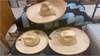 3 authentic sombrero hats, one with an extra wide