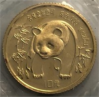 1986 Tenth-Ounce Gold Chinese Panda