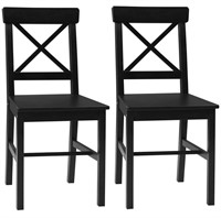 $122 Homcom 2 pack farmhouse dining chairs