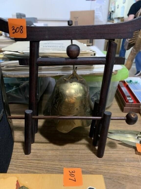 Asian design Gong with pedestal