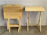 Wooden TV Trays on Stand