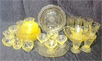 40 Plus Pieces of Yellow Depression Glass