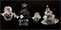 (4) Swarovski Mini Crystal Christmas Figurines