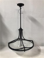 GLASS AND METAL ROUND HANGING FIXTURE