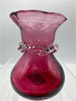 Vintage pilgrim cranberry glass vase