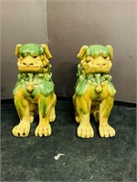 Asian ceramic Glazed Foo Dog Sculptures