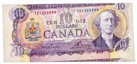 SCARCE RARE BANK OF CANADA ERROR NOTE - 1971 $10 -