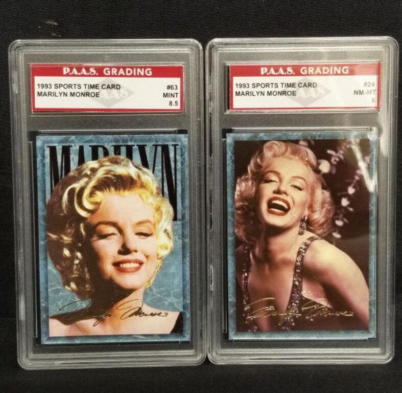 Pair of 1993 Marilyn Monroe sports time cards