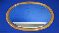 Oval Wooden Framed Mirror  20" X 30"