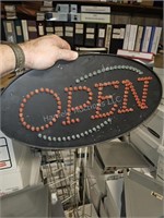 Open sign - LED battery - in showroom