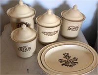 Pfalzcraft Platters and Canisters, Flour Tea,