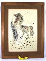 Signed Reuven Rubin Color Litho, "Man & Horse"