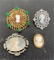 Vintage Cameo Brooches