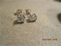 Aquamarine & Silver Stud Earrings