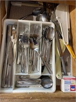 Lot of Assorted Silverware and Kitchen Utensils