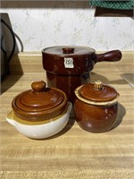 2 Sugar Bowls and Pot with Lid
