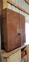 Wooden tool cabinet, contents included