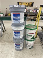 3 PAILS OF DRYWALL PRIMER AND 2 PAILS COMPOUND