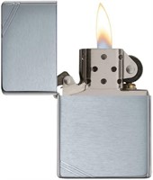 Zippo Vintage Lighter, Brushed Chrome with