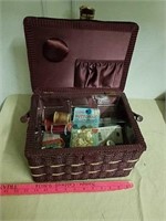 Sewing box with sewing supplies