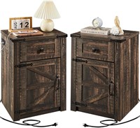 $230  2 Nightstands  Charging Station  Dark Oak