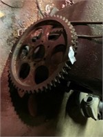 TWO STEEL SPROCKETS AND LOT OF METAL AND