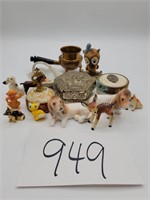 Porcelain Miniature Animals, etc