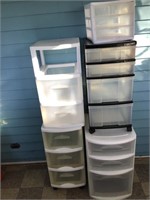 lot of plastic storage bins shown