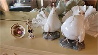 Ceramic Love Birds Germany & ornament lot