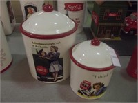 SET OF 2 COKE CANISTERS/COOKIE JAR