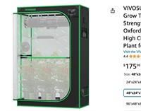 VIVOSUN 48"×36"×72" PRO Grow Tent, with Thick 1in