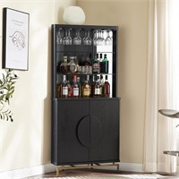 Home Source 68 Liquor Cabinet  Black