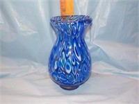 Hand blown blue vase