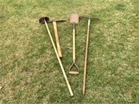 Assortment of Tools incl. Garden rake, spade, h