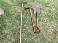 Various Tool including Spade, Pick Axe and G