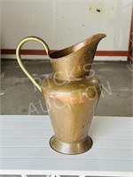 copper & brass jug - 22" h