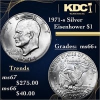 1971-s Silver Eisenhower Dollar $1 Grades GEM++ Un