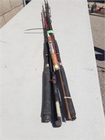 GROUP OF FISHING POLES RODS