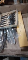 Lot with silver plated silverware and stainless