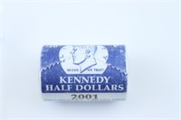 (1) Roll Kennedy Half Dollar 2001