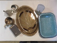Pyrex serving tray, mini loaf pans