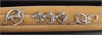 Vintage Sterling Silver Horseshoe Pins (3 pcs)