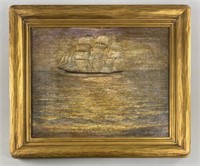19th C. Hatow Maritime Oil on Canvas  Painting