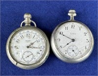 2 Elgin pocket watches as is