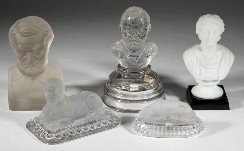 American Historical and figural glass