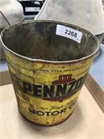 Pennzoil 1-gallon oil can, no lid