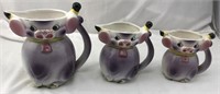 Vintage Cow Pitcher Set Marked