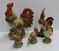 Ceramic Rooster Figurines